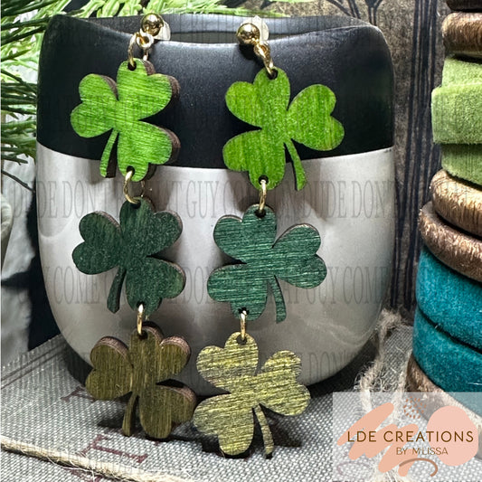 Gold Dangle Clovers